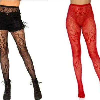 New Leg Avenue 9288 Flame Net Fishnet Tights Pantyhose